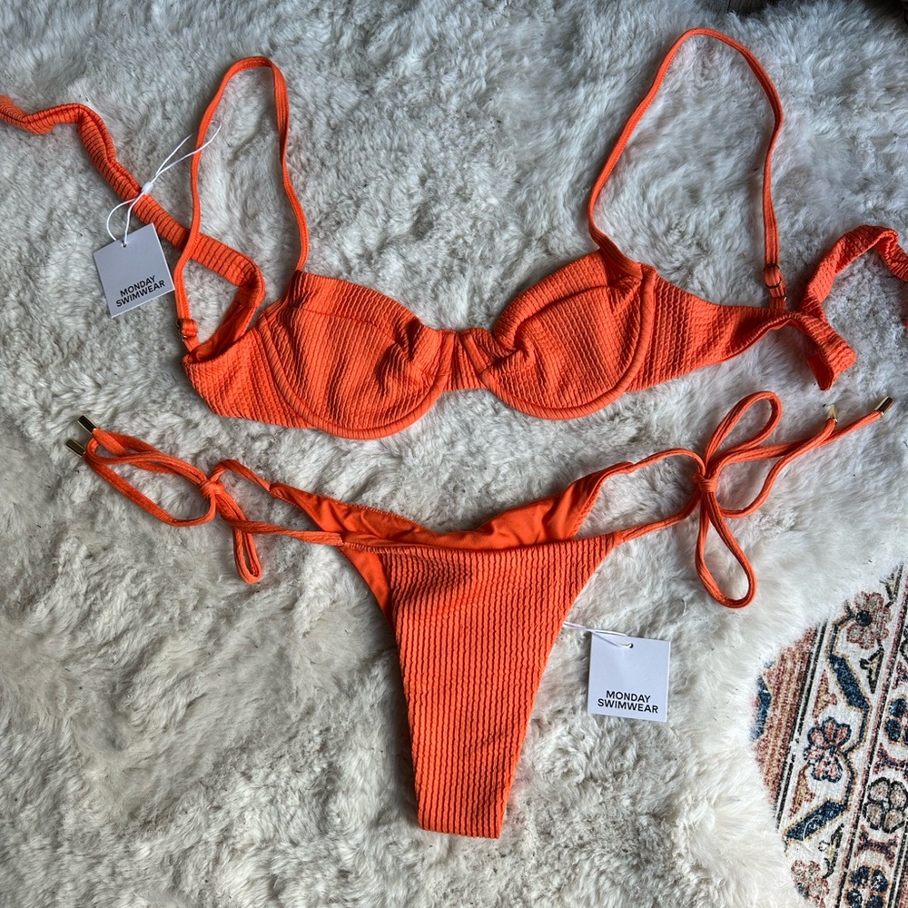 Monday Swimwear Set in Orange (Cantaloupe)